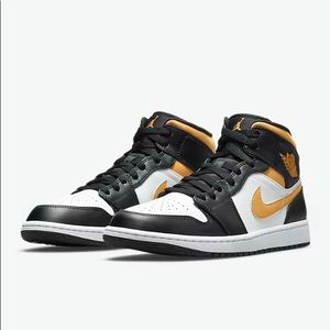 Nike Air Jordan 1 Mid~ White/ Black/ Pollen~